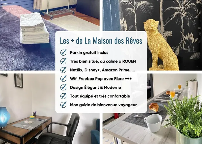 Appartement Voyage Au Calme à 10 Minutes Du Centre Avec Parking Inclus Et Fibre, Idéal Solo Et Pro *
